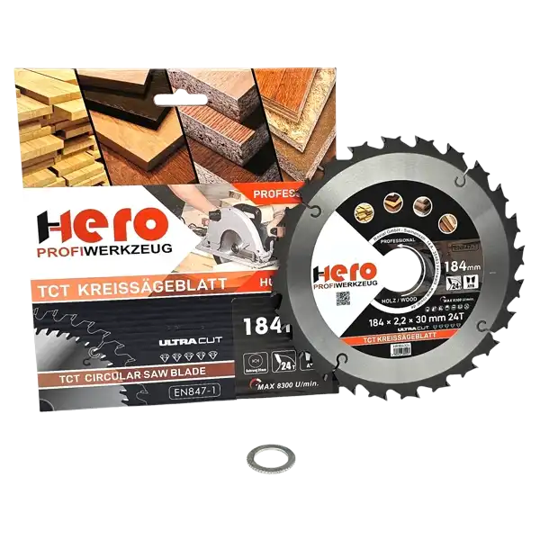 Kreissägeblatt 184 x 30/20 mm 24Z Profi HM Sägeblatt TCT Sägeblätter Holz