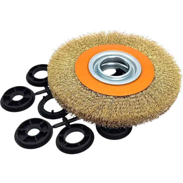 HERO Rundbürste Scheibenbürste 150mm Drahtbürste Schleifbock Stahlbürste