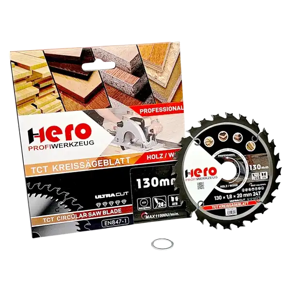 Kreissägeblatt 130 x 20/16 mm 24Z Profi HM Sägeblatt TCT Sägeblätter Holz