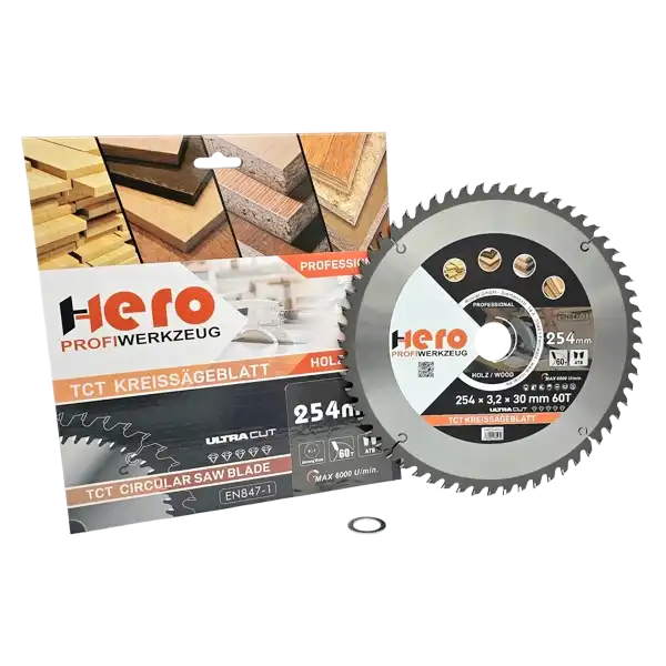 Kreissägeblatt 254 x 30/20 mm 60Z Profi HM Sägeblatt TCT Sägeblätter Holz