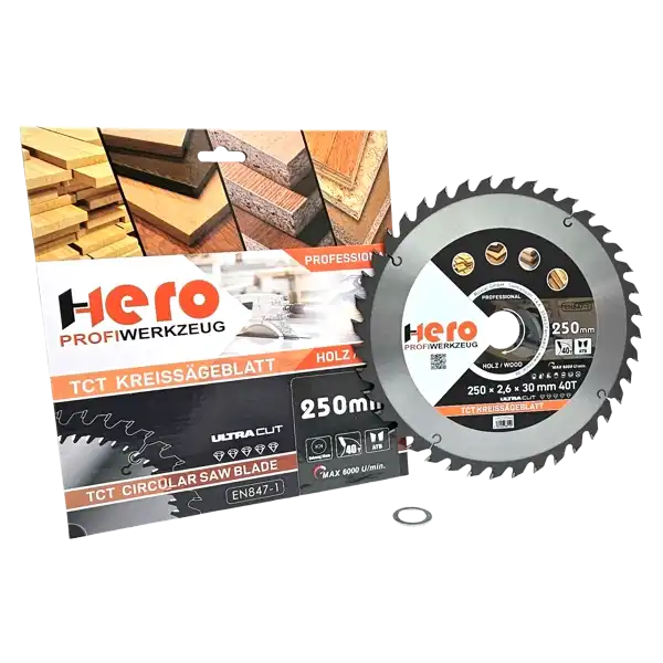 Kreissägeblatt 250 x 30/20 mm 40Z Profi HM Sägeblatt TCT Sägeblätter Holz