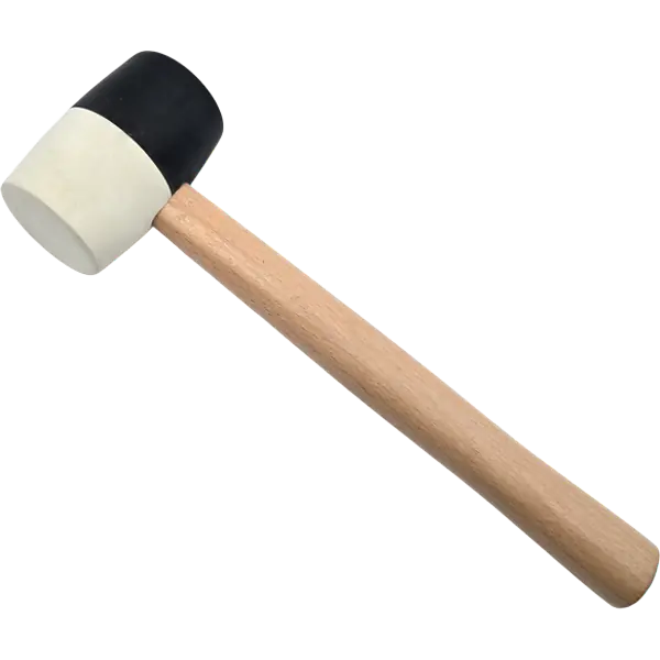 Gummihammer 450g Schwarz/Weiß Hartgummi Kopf Ø 58mm Holzstiel HERO Premium