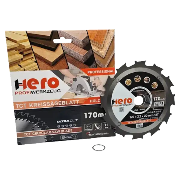 Kreissägeblatt 170 x 20/16 mm 12Z Profi HM Sägeblatt TCT Sägeblätter Holz