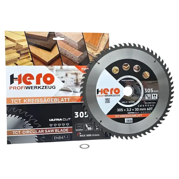 Kreissägeblatt 305 x 30/20 mm 60Z Profi HM Sägeblatt TCT Sägeblätter Holz