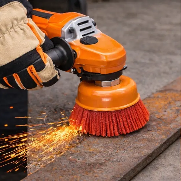 Nylon Topfbürste 100mm M14 HERO Profi Rundbürste Kegelbürste für Winkelschleifer