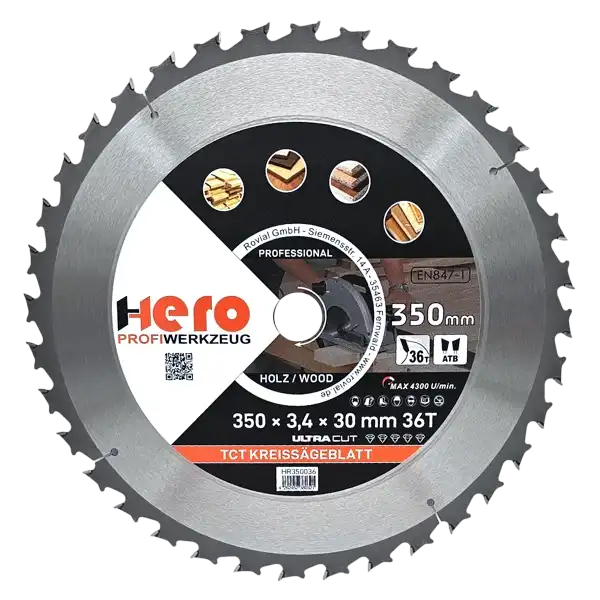 Kreissägeblatt 350 x 30/20 mm 36Z Profi HM Sägeblatt TCT Sägeblätter Holz