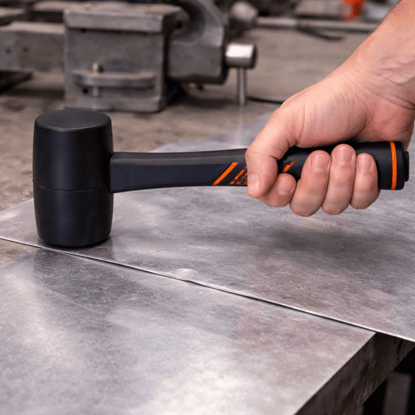 Gummihammer 450g Hartgummi Schwarz Fiberglasstiel Pflasterhammer HERO Premium