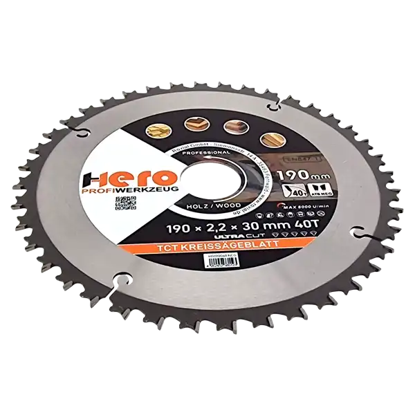 Kreissägeblatt 190 x 30/20 mm 40Z Nagelfest Bauholz Profi HM Sägeblatt TCT