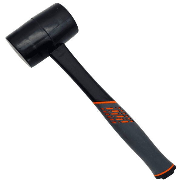 Gummihammer 450g Hartgummi Schwarz Fiberglasstiel Pflasterhammer HERO Premium