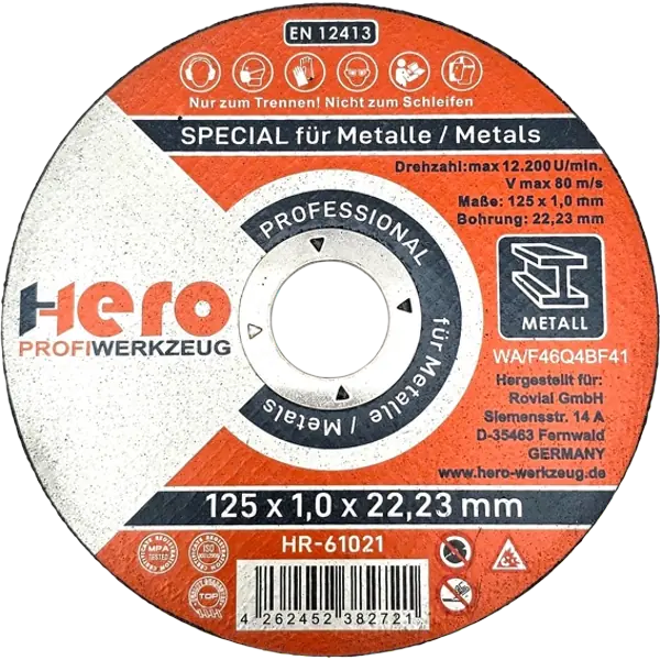 Trennscheiben 125 x 1,0 x 22,23 mm Metall 10x Flexscheiben Winkelschleifer HERO
