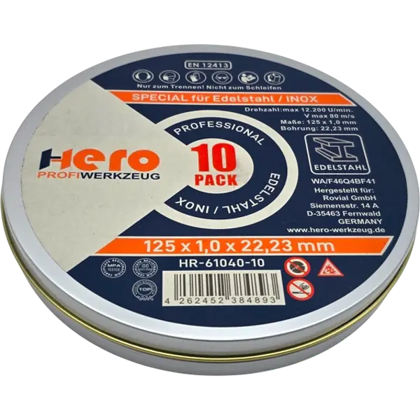 Trennscheiben 125 x 1,0mm INOX Edelstahl 10x Flexscheiben Winkelschleifer HERO