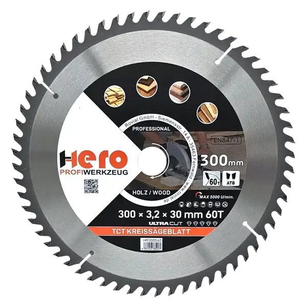 Kreissägeblatt 300 x 30/20 mm 60Z Profi HM Sägeblatt TCT Sägeblätter Holz
