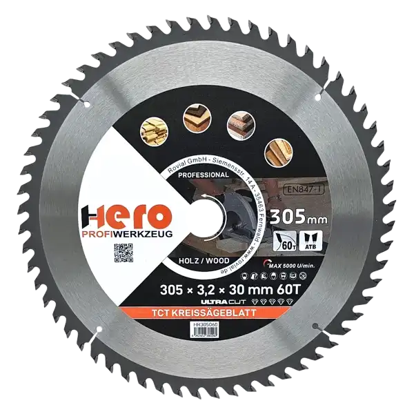 Kreissägeblatt 305 x 30/20 mm 60Z Profi HM Sägeblatt TCT Sägeblätter Holz