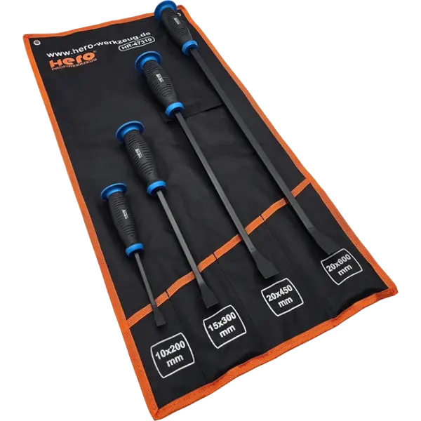 PROFI Brecheisen Stemmhebel Stemmeisen Montagehebel 4tlg SET Rolltasche HERO