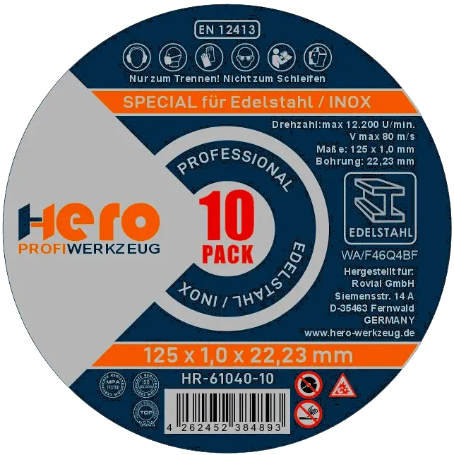 HERO Trennscheiben 125mm INOX Edelstahl 50 Stück