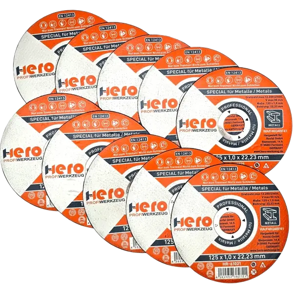 Trennscheiben 125 x 1,0 x 22,23 mm Metall 10x Flexscheiben Winkelschleifer HERO