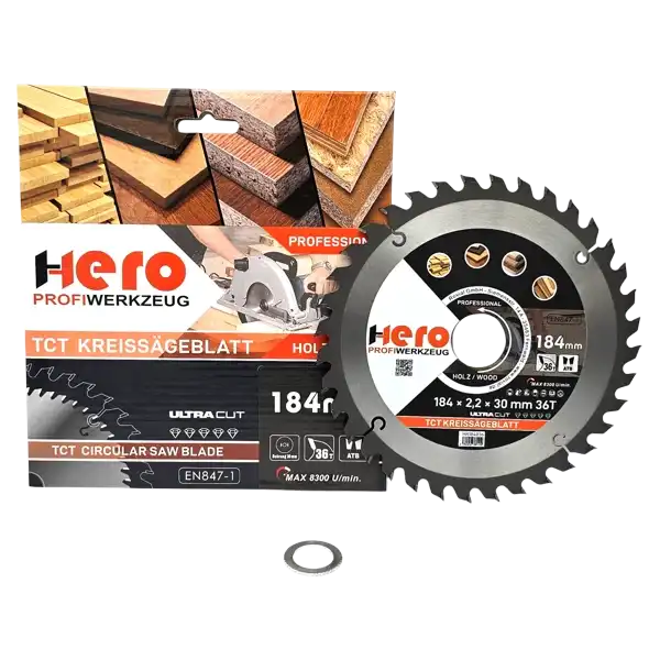 Kreissägeblatt 184 x 30/20 mm 36Z Profi HM Sägeblatt TCT Sägeblätter Holz