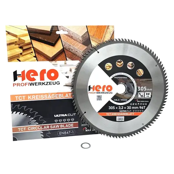 Kreissägeblatt 305 x 30/20 mm 96Z Profi HM Sägeblatt TCT Sägeblätter Holz