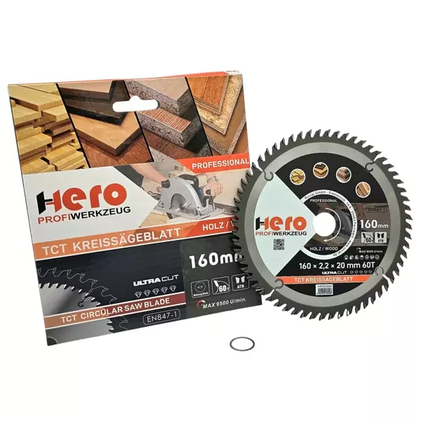 Kreissägeblatt 160 x 20/16 mm 60Z Profi HM Sägeblatt TCT Sägeblätter Holz
