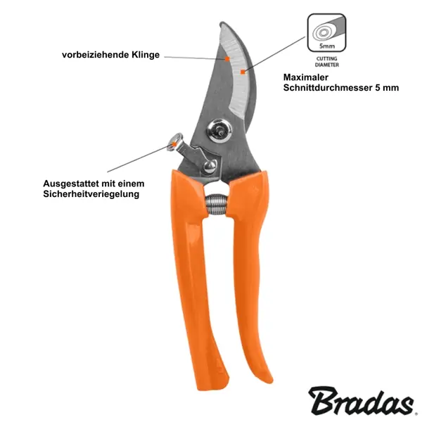 Bypass Gartenschere Metall Astschere Rosenschere Länge 17cm Schere Äste