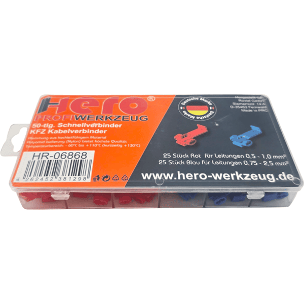Schnellverbinder Kabelverbinder Stromdieb 50tlg. Abzweigverbinder SET KFZ HERO