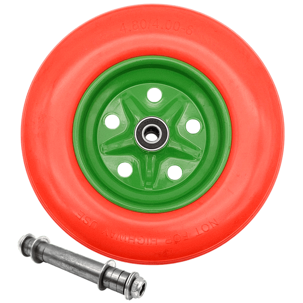 Schubkarrenrad Ersatzrad Vollgummi 4.80/4.00-8 Reifen 20mm Achsloch