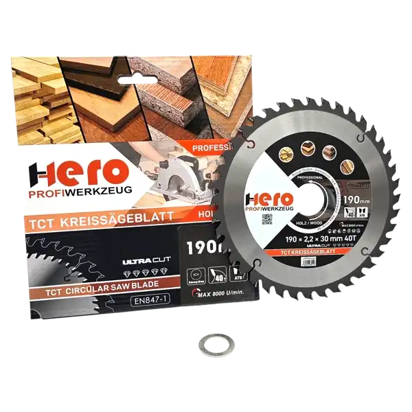 Kreissägeblatt 190 x 30/20 mm 40Z Profi HM Sägeblatt TCT Sägeblätter Holz