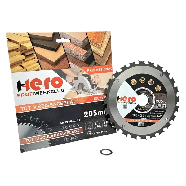 Kreissägeblatt 205 x 30/20 mm 24Z Profi HM Sägeblatt TCT Sägeblätter Holz