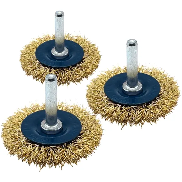 3x Scheibenbürste Rundbürste 50mm Drahtbürste Stahlbürste Schaft gewellt ENCORE