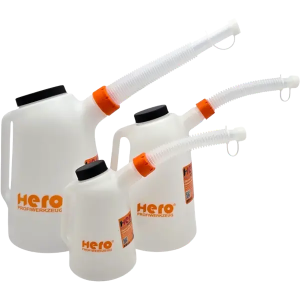 Ölkannen Messkanne Füllkanne SET 1L + 3L + 5L Messbecher Wasser Kanne Kfz HERO