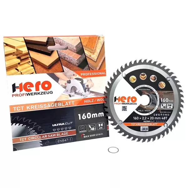 Kreissägeblatt 160 x 20/16 mm 48Z Profi HM Sägeblatt TCT Sägeblätter Holz
