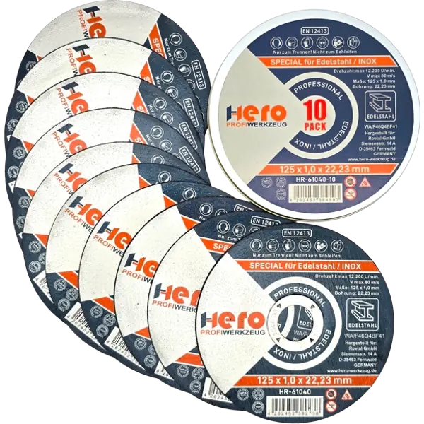 Trennscheiben 125 x 1,0mm INOX Edelstahl 10x Flexscheiben Winkelschleifer HERO