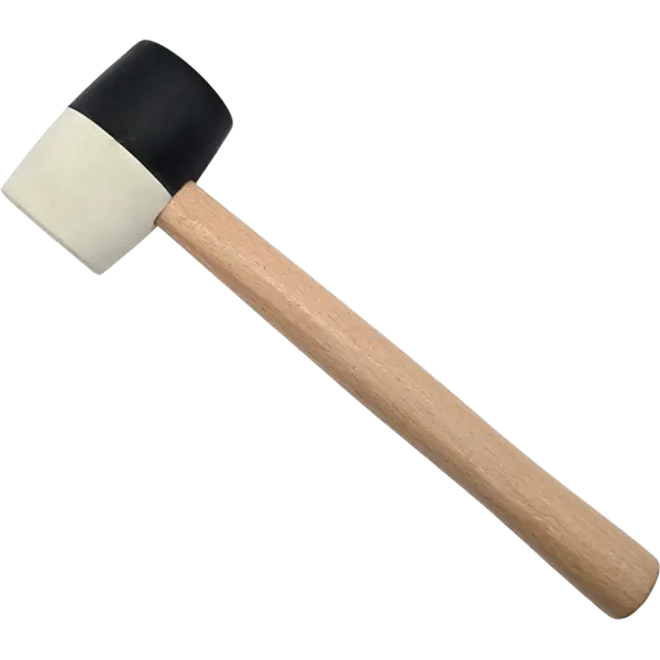 Gummihammer 225g Schwarz/Weiß Hartgummi Kopf Ø 50mm Holzstiel HERO Premium