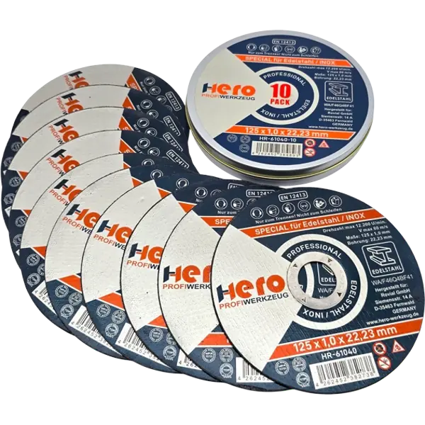 Trennscheiben 125 x 1,0mm INOX Edelstahl 10x Flexscheiben Winkelschleifer HERO