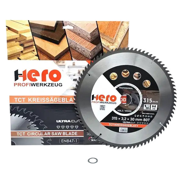 Kreissägeblatt 315 x 30/20 mm 80Z Profi HM Sägeblatt TCT Sägeblätter Holz