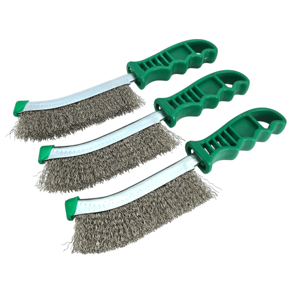 3x Bremssattelbürste Edelstahl Drahtbürsten Handbürste INOX 250mm Bürsten
