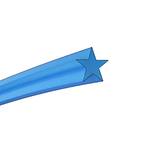 Blauer Trimmerfaden mit Sternprofil in der Nahaufnahme – scharfkantiger Mähfaden für effizientes Schneiden und hohe Schnittleistung