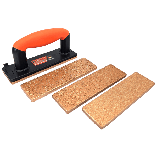 5tlg SET Schleifbrett Hartmetall Fliesen Handschleifer Schleifklotz HERO Premium