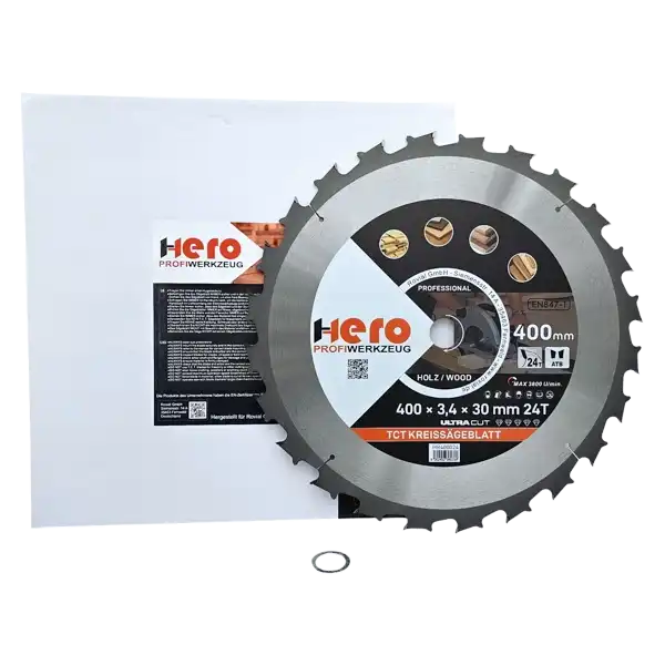 Kreissägeblatt 400 x 30/20 mm 24Z Profi HM Sägeblatt TCT Sägeblätter Holz