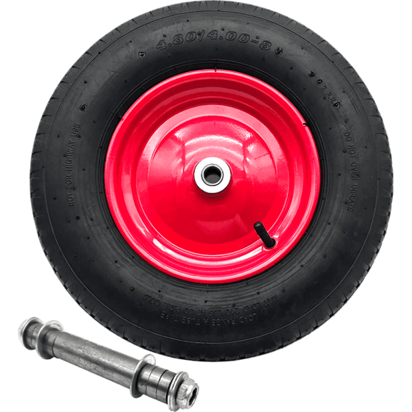 Schubkarrenrad Ersatzrad 4.80/4.00-8 Luftrad 2PR Reifen 16mm Achsloch