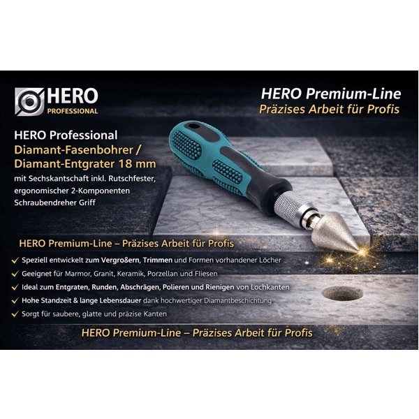 Diamant Kegelsenker Entgrater mit Sechskantschaft