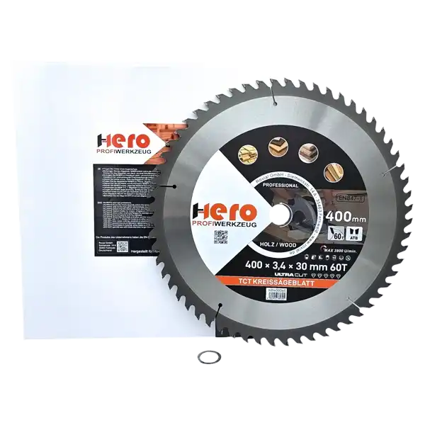 Kreissägeblatt 400 x 30/20 mm 60Z Profi HM Sägeblatt TCT Sägeblätter Holz