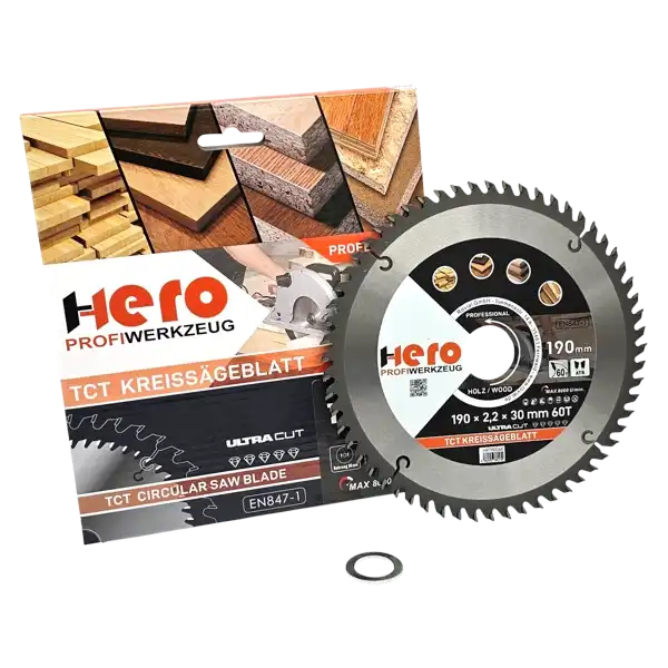 Kreissägeblatt 190 x 30/20 mm 60Z Profi HM Sägeblatt TCT Sägeblätter Holz