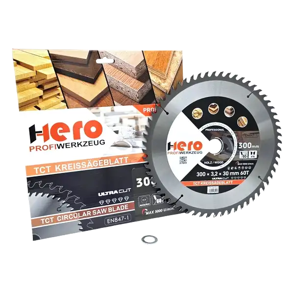 Kreissägeblatt 300 x 30/20 mm 60Z Profi HM Sägeblatt TCT Sägeblätter Holz