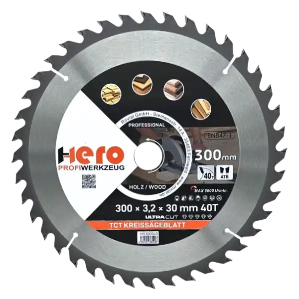 Kreissägeblatt 300 x 30/20 mm 40Z Profi HM Sägeblatt TCT Sägeblätter Holz